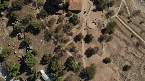 Lake Van Gliding Overhead Drone Clip, Akdamar Island, Ancient Church, Turkey, 4K Stock-Footage 259594507