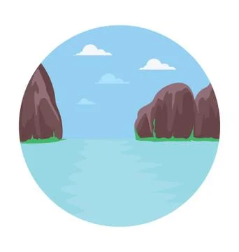 Lake Vector Icon Stock Illustration