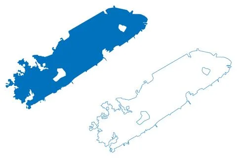 Lake Velence (Hungary) map vector illustration, scribble sketch Velencei or W Stock Illustration