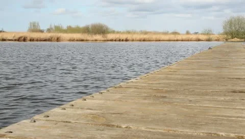 Lake view from a jetty Stock Footage 11062941