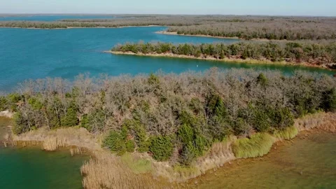 Lake view over Oklahoma Stock Footage 143982998