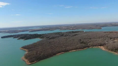 Lake view over Oklahoma Stock Footage 143983129