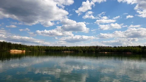 Lake View Summer Day Timelapse Stock Footage 131666783