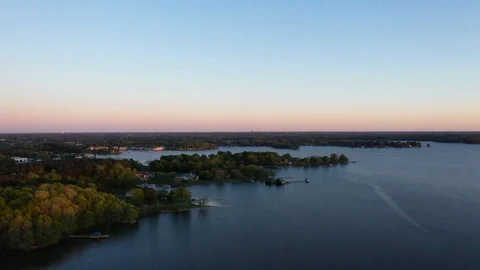Lake view at sunset Stock Footage 107674460
