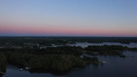 Lake view at sunset Stock Footage 107674739