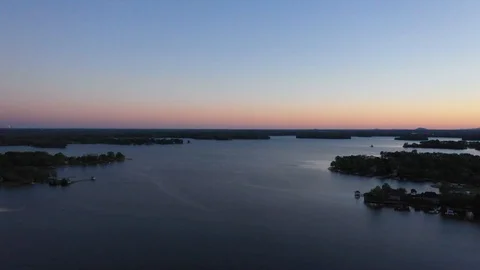 Lake view at sunset Stock Footage 107674792
