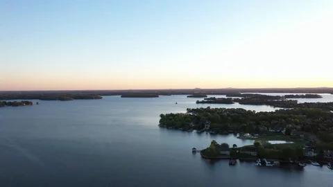 Lake view at sunset Stock Footage 107674821