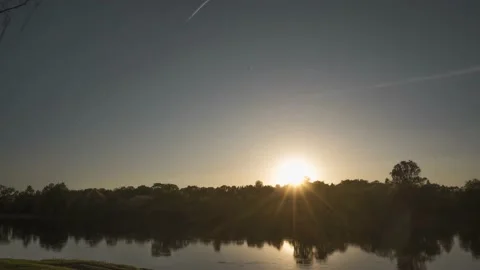 Lake view sunset time lapse Stock Footage 198517929