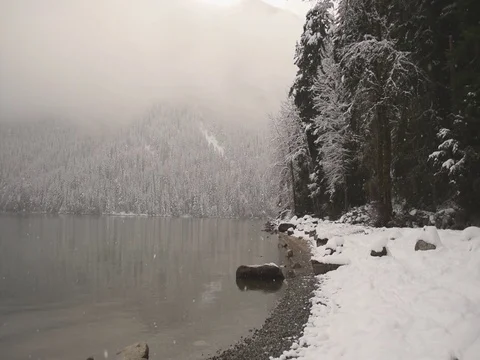 Lake view Vancouver, Canada pan shot Stock Footage
