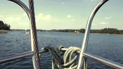 Lake View from yacht front Stock Footage 72158155