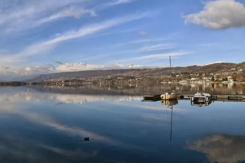 Lake Viverone. Stock Photos