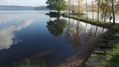 Lake walking Stock Footage 85429640