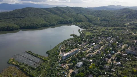 The lake is warm with an Olympic rowing base Stock Footage 323910905