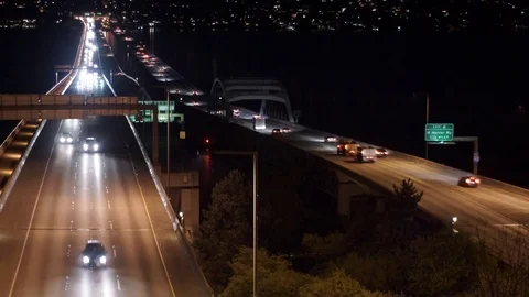 Lake Washington Bridge Timelapse Stock Footage 70469182
