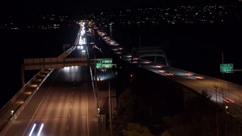 Lake Washington Bridge Timelapse Stockbeeldmateriaal 70475057