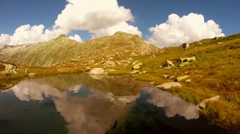 Lake water reflection. epic mountain landscape scenery. peaceful nature Stock Footage 42243647