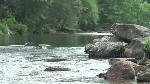 Lake Water Rocks Trees Stock Footage 85282032