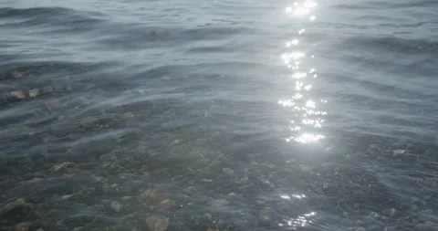 Lake Waves Glitter in the Sunlight Stock Footage 208129370