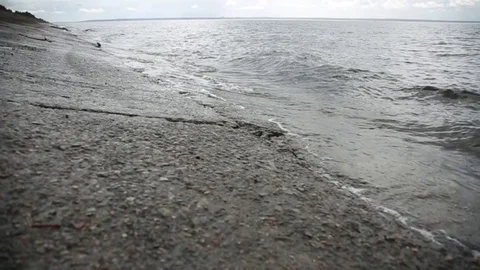 Lake Waves On Shore Stock Footage 74391301