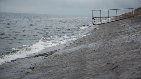 Lake Waves On Shore Stock Footage 74391304