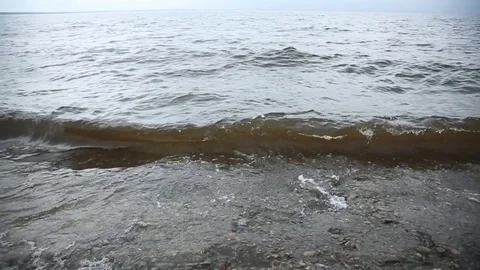 Lake Waves On Shore Stock Footage
