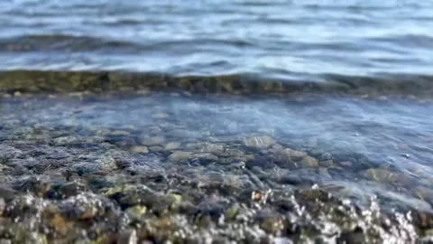 Lake waves at the shore Stock Footage 281689481