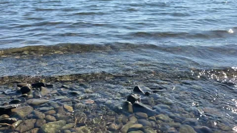 Lake waves at the shore time lapse Stock Footage 281689475