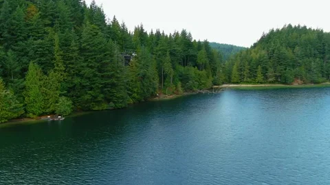 LAKE WHATCOM SHORELINE APPROACH Stock Footage 185831349