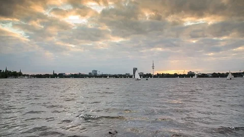 Lake wide shot Stock Footage 82396398