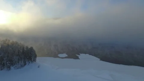 Lake in winter Stock Footage 81587284