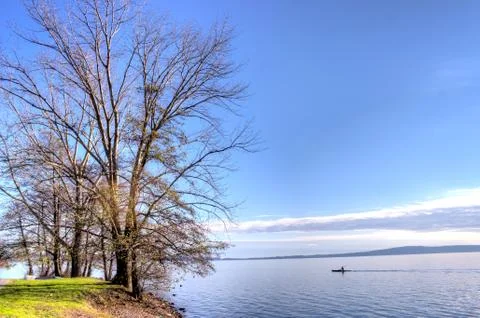 Lake in winter Stock Photos
