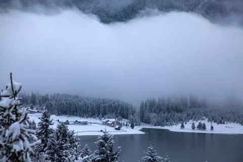 Lake at winter Stock Photos