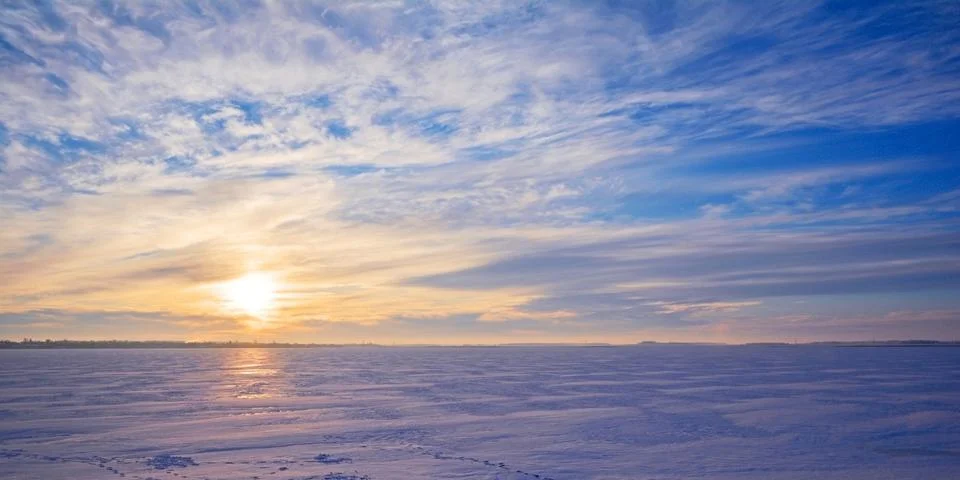 Lake in winter Stock Photos
