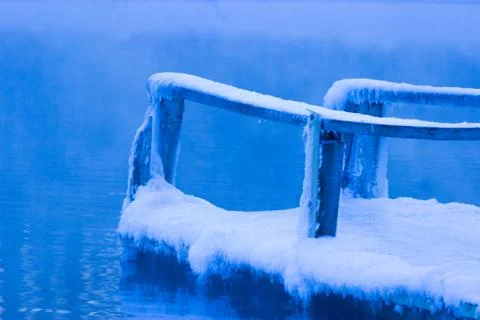 Lake in winter Stock Photos