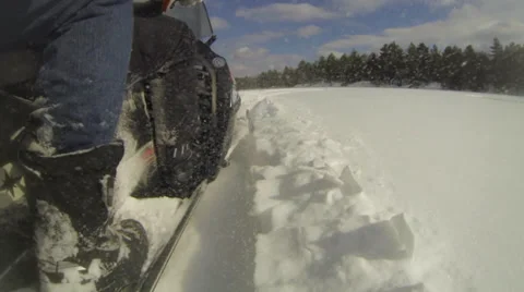 Lake Winter - Snowmobile 03 Stock Footage 35281705