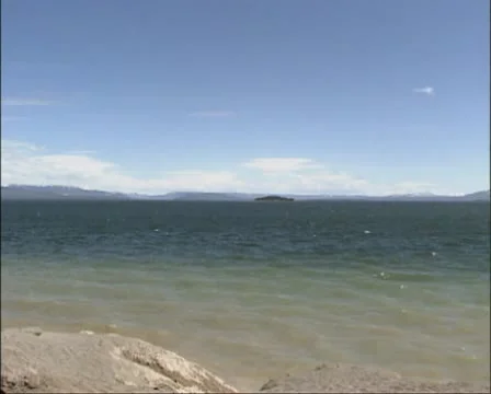 Lake Yellowstone -  low angle + pan Stock Footage 21931616