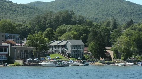 Lakefront homes Video stock 11944321