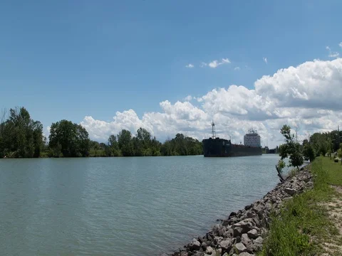 Laker Ship in Canal Timelapse 06242017 Stock-Footage 77006900