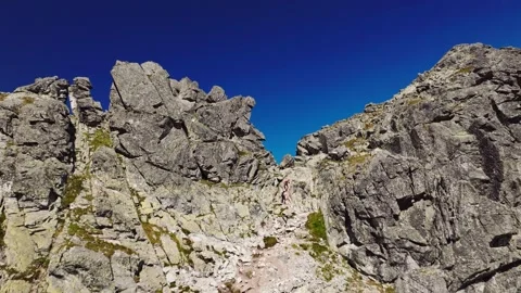 Lakes amid the mountain ranges of the High Tatras, Slovakia. Video stock 335774789