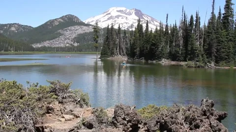 Lakes, streams and falls around Bend Oregon Stock Footage 64304392