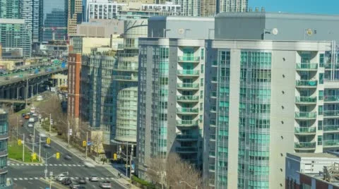 Lakeshore Blvd Time Lapse Toronto Canada Gardiner Expressway 4K 1080P Logos Remo Stock Footage 62528761