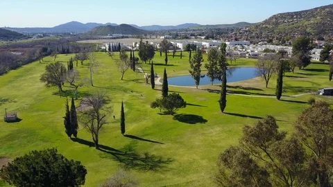 Lakeside, CA - Willowbrook Golf Course - Drone Video Video stock 86091701