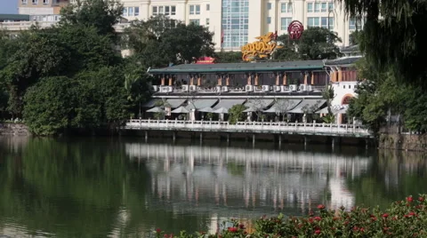 Lakeside Cafe Stock Footage 61395923