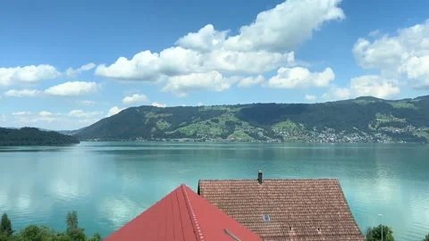 Lakeside Charm: Lake Thun Alpine View 動画素材 339271127