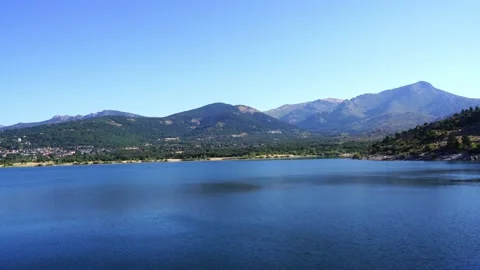 Lakeside in europe in a cold environment Stock Footage 137958736