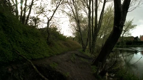 Lakeside featuring mud path 스톡 동영상 238610210