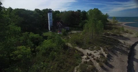 Lakeside Lighthouse  Stock Footage 56263378