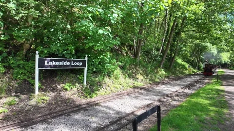 Lakeside Loop on the Rudyard Lake Steam Railway around Rudyard Lake United Stock Footage 337759499