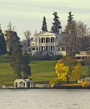 Lakeside mansion Stock Photos