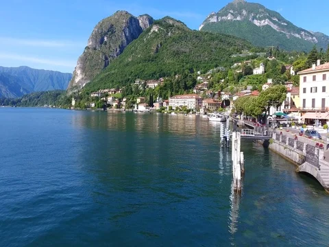 Lakeside of Menaggio - Como lake Stock Footage 76296694